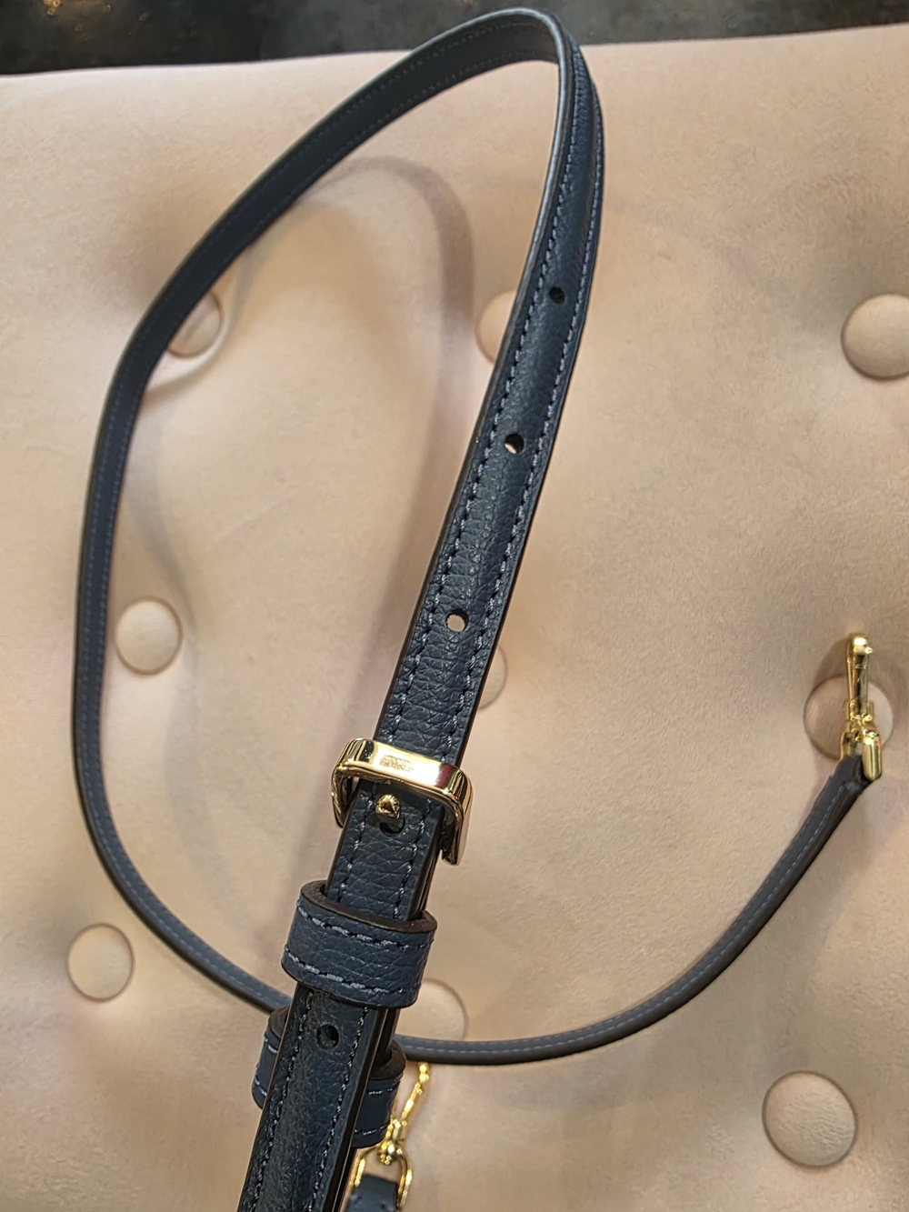 kate spade Blue Leather Adjustable Crossbody Strap with Gold Hardware - Picture 5 of 6
